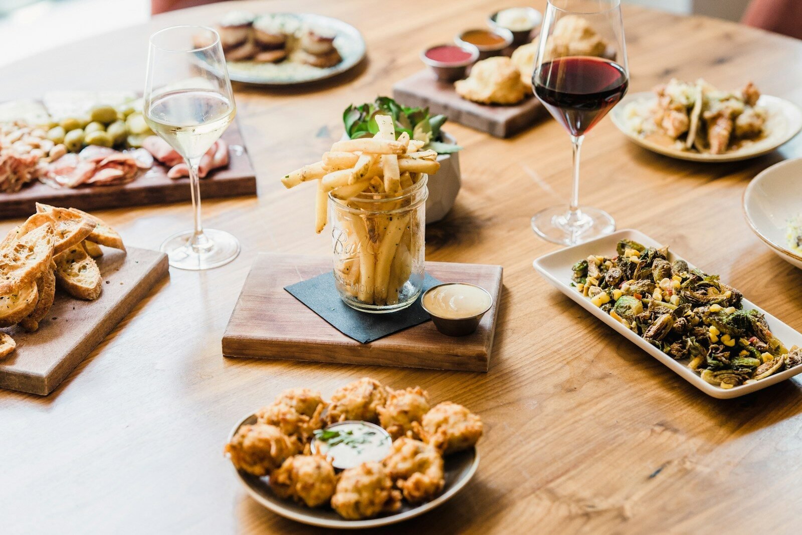 cooked food on brown wooden chopping board