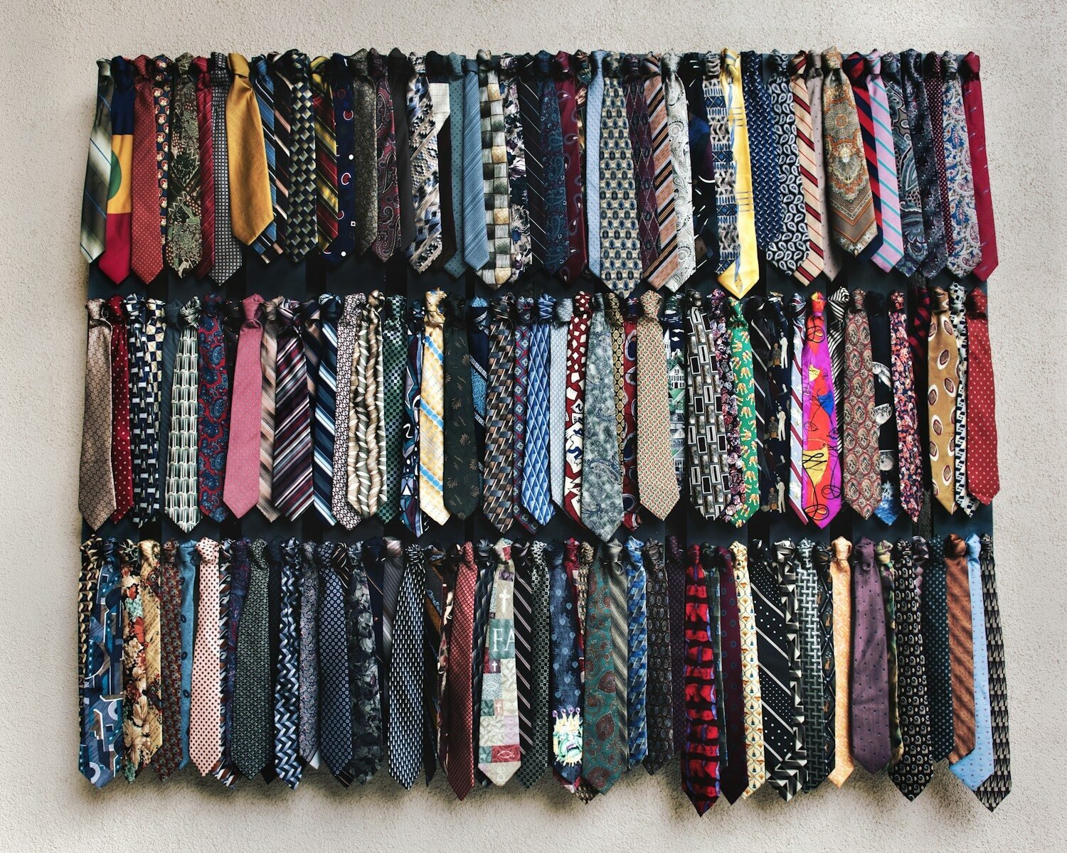 lots of ties in a rack